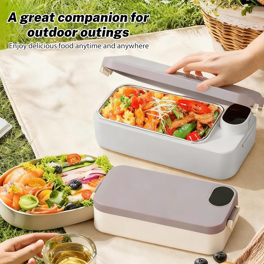 900ml Edelstahl Heiz-Lunchbox, Elektrische Warmhaltebox mit 7200mAh Akku - USB wiederaufladbar - Ant