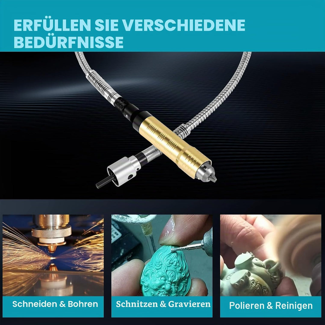 Drehschleifer Werkzeug Flexible Flex Welle Passt+ 0,3-6,5mm Handstück Für Bohrmaschine Drehwerkzeug