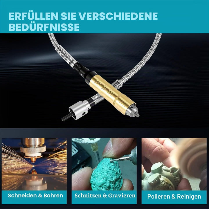 Drehschleifer Werkzeug Flexible Flex Welle Passt+ 0,3-6,5mm Handstück Für Bohrmaschine Drehwerkzeug