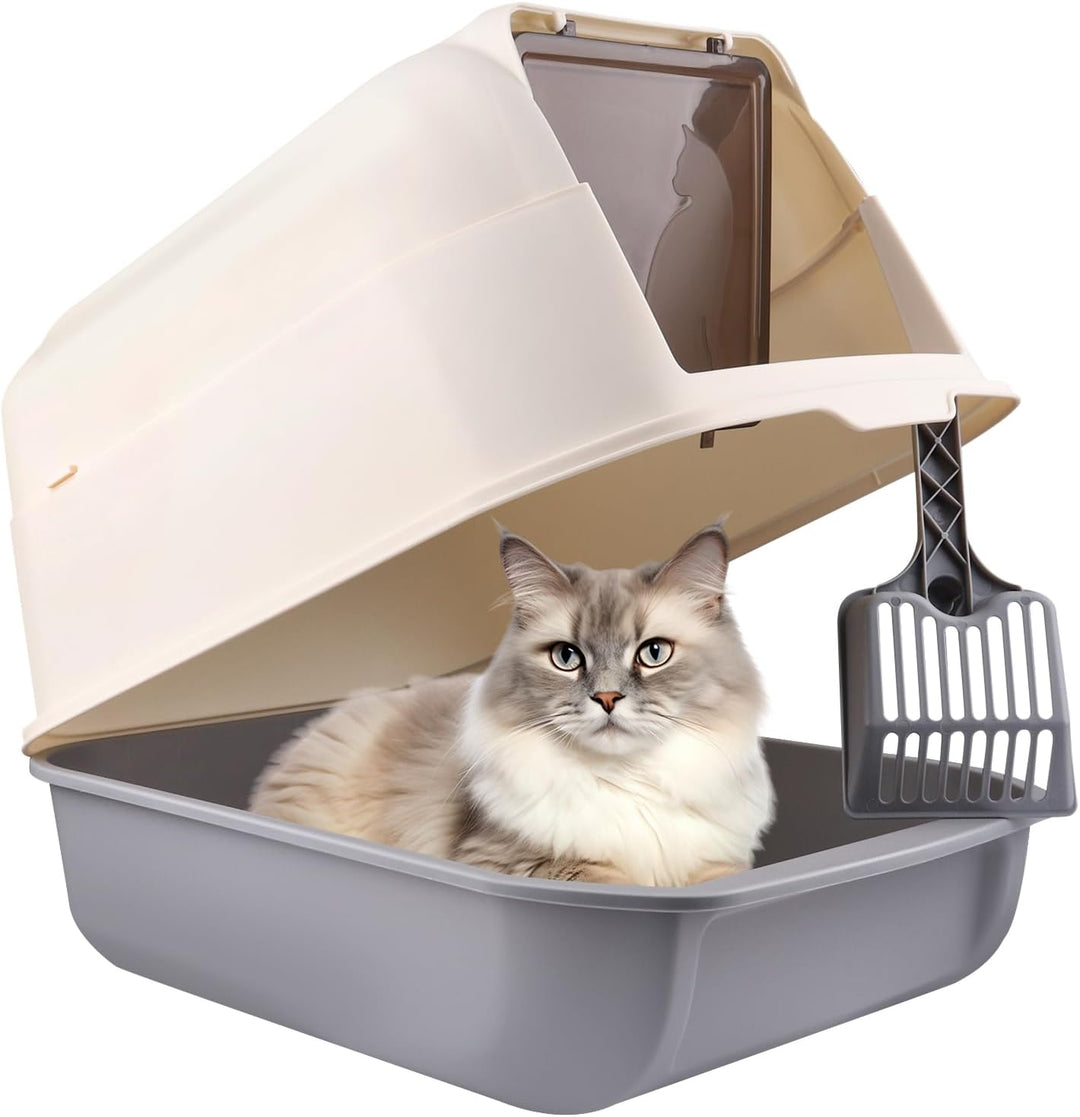 Katzenklo mit Deckel Schaufel Aktivkohlefilter, Katzenklo, Katzentoilette,ausziehbares Tablett, Scha