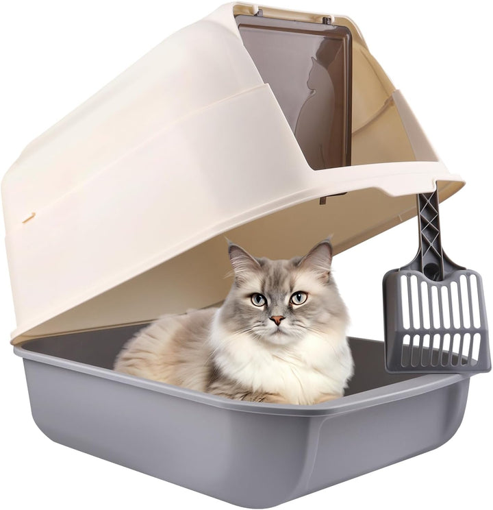 Katzenklo mit Deckel Schaufel Aktivkohlefilter, Katzenklo, Katzentoilette,ausziehbares Tablett, Scha