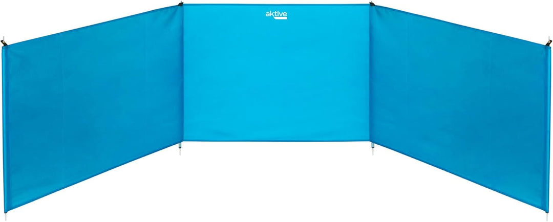 AKTIVE Unisex-Jugendliche 53442 Faltbarer Strand-Windschutz, blau, 200 x 75 cm, 200 x 75 cm