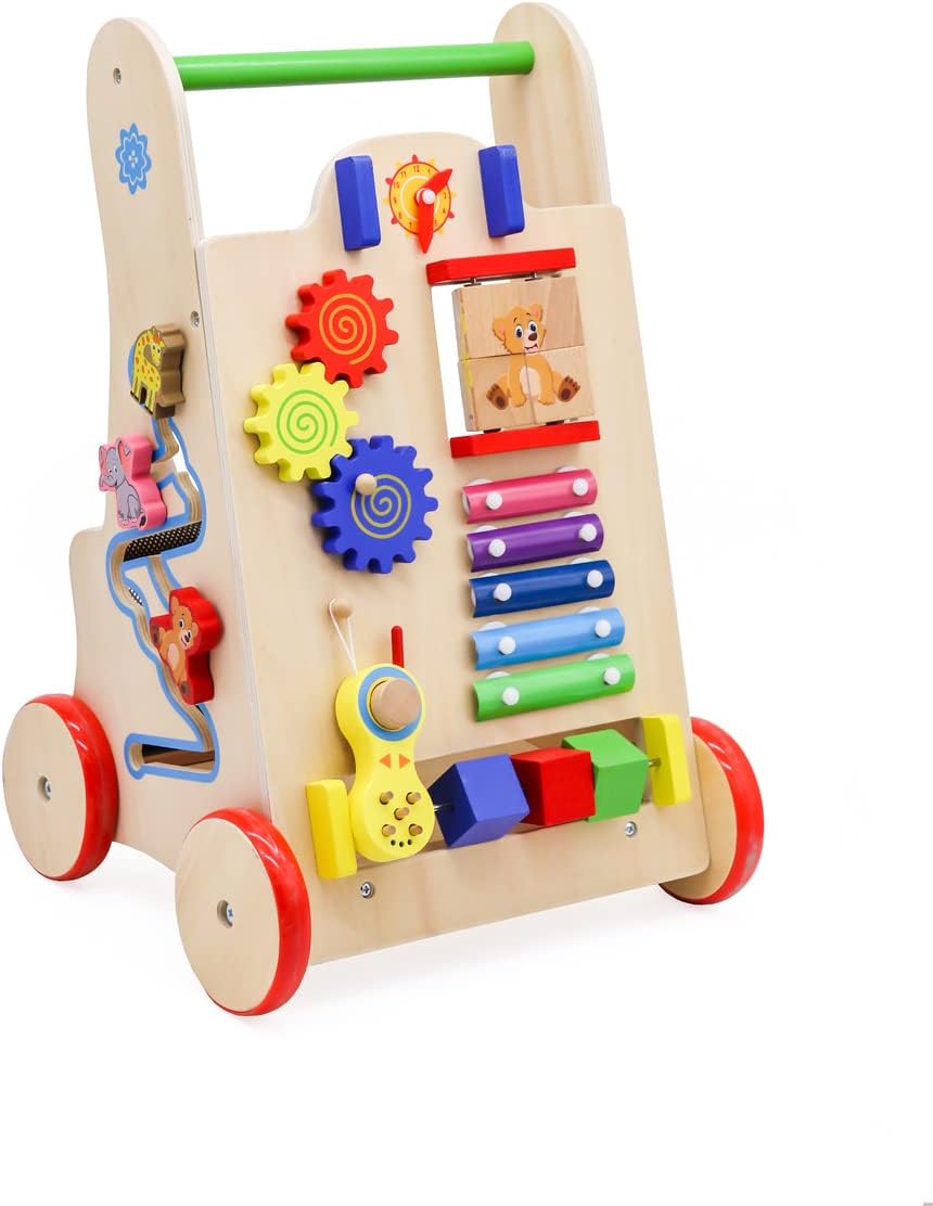 IKONKA Baby Lauflernwagen 6in1 Lernwürfel für die ersten Schritte Spielzeug tragen Zählen lernen Zei