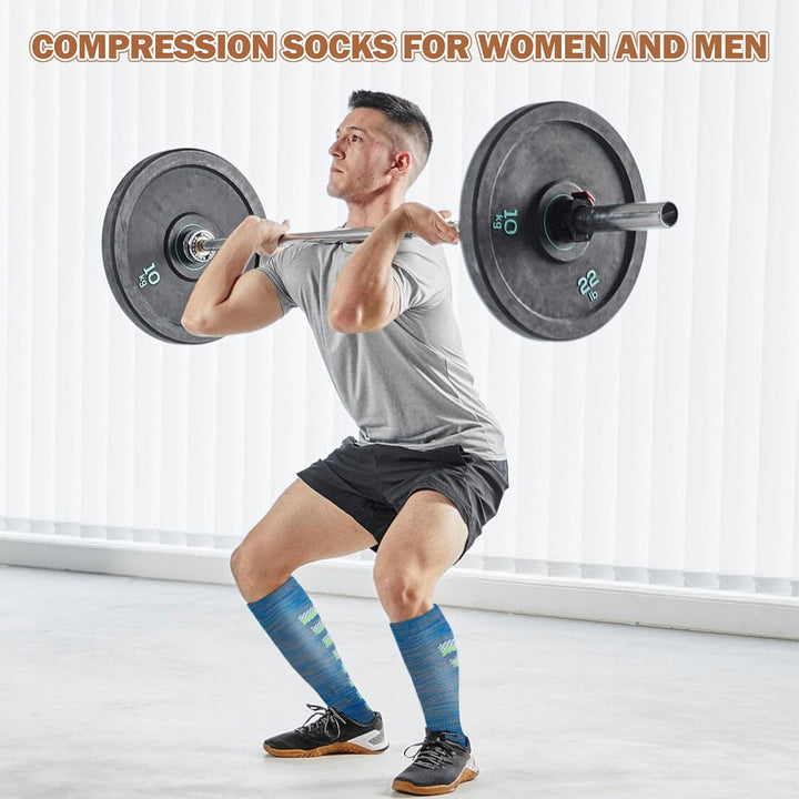 LEOSTEP Kompressionsstrümpfe für Männer und Frauen (6 Paar) – Kompressionssocken für Alltag, Reise,
