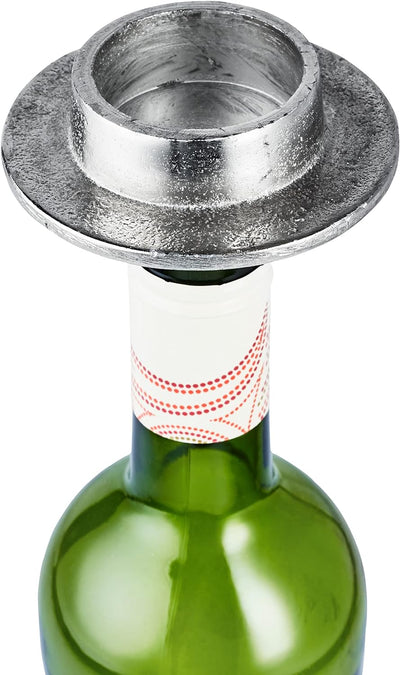 Michael Noll Kerzenhalter Bottle Flasche Weinflasche Aluminium Silber Teelicht - Kerzenständer, Kerz