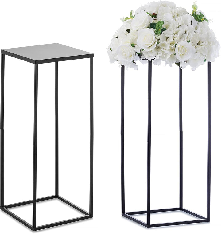 Nuptio Schwarze Vase für Hochzeitsdekoration 2 Stück 60cm Hohe Pflanzenständer Blumenvasen für Hochz