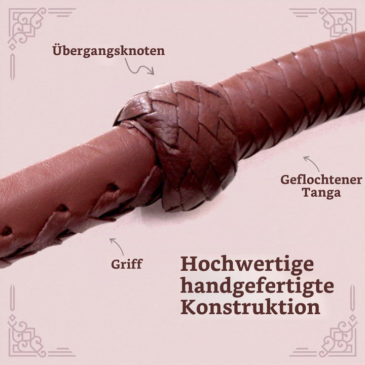 Echte Rindsleder Leder Bullwhip, 08 Fuss lang und 08 Stränge flechten Indiana Jones Stil Bullenpeits
