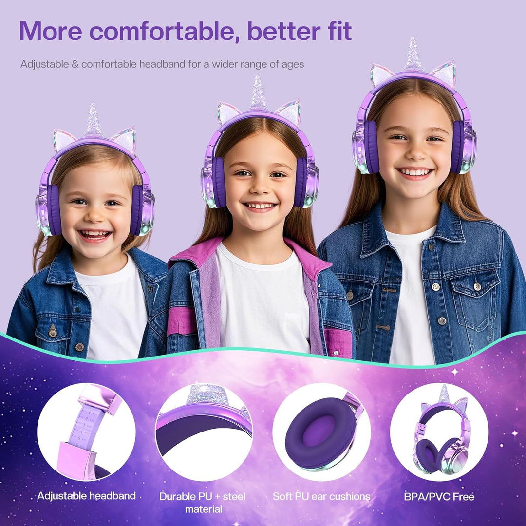 JYPS Bluetooth Kopfhörer Kinder, Metallisch Kabellose Kopfhörer Kinder Over Ear mit 74/85dBA Lautstä