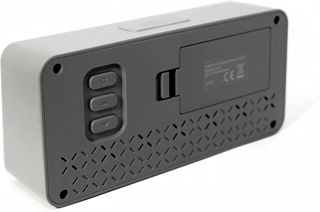 Atlanta Funkwecker Digital-Wecker LCD Snooze Licht Lautlos Ohne Ticken 3 Weckzeiten Alarme Grau - 18