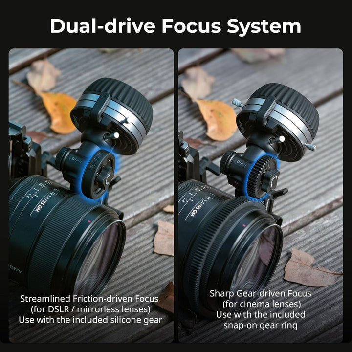 SMALLRIG Follow Focus F50 mit stufenloser dynamischer Dämpfungshebeleinstellung und A/B-Anschlägen,