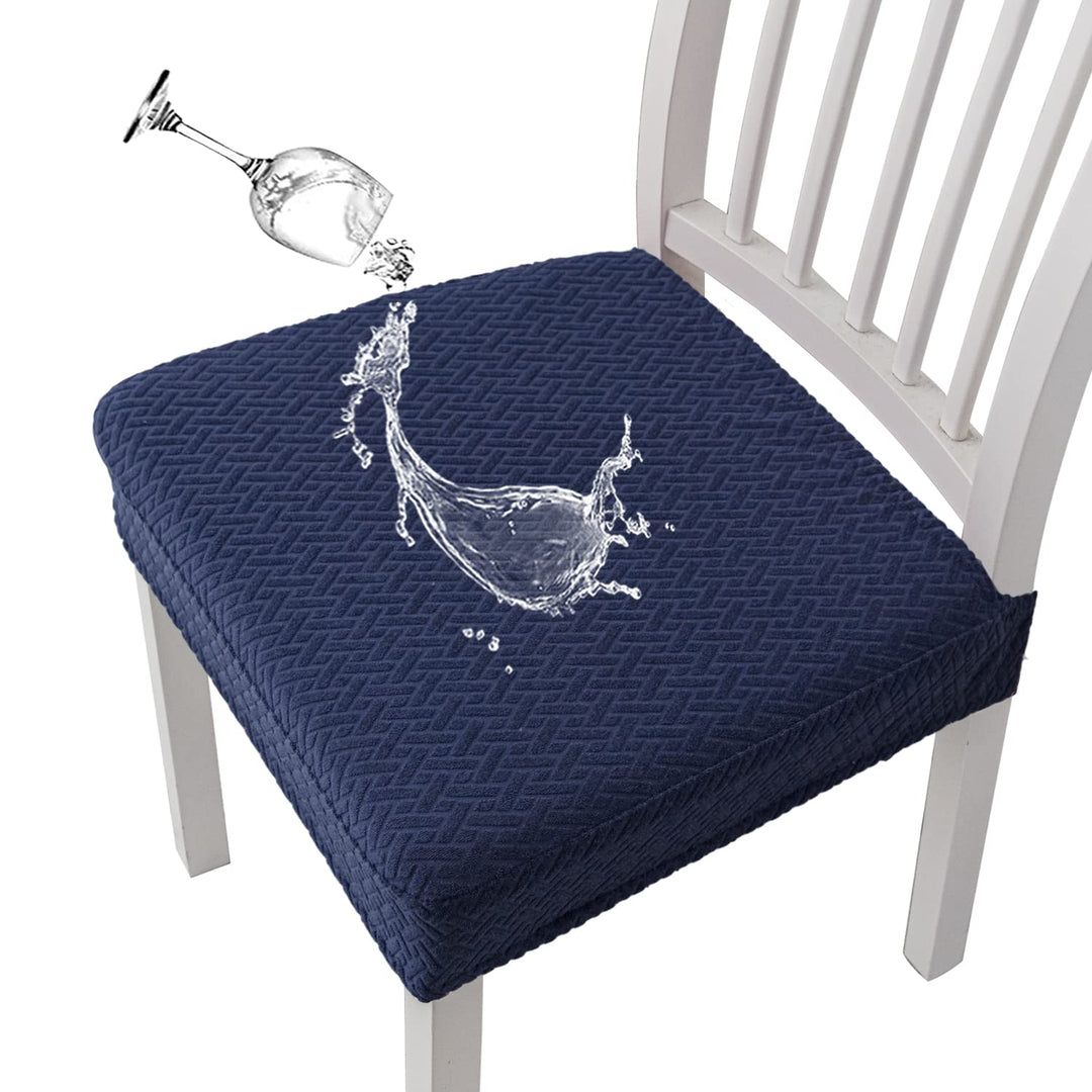 KELUINA Diamantgitter Jacquard wasserdichte Stuhl Sitzbezüge für Esszimmer Stretch Stuhl Sitzkissen