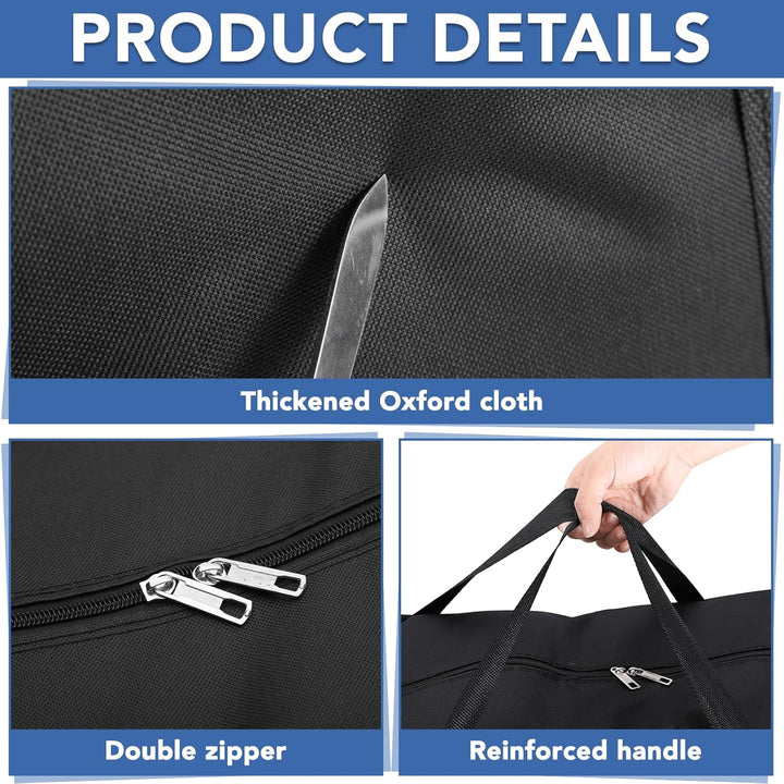 4 Stück 120L Grosse Aufbewahrungstasche, Oxford Heavy-Duty Umzugstaschen mit Reissverschlüssen Handg