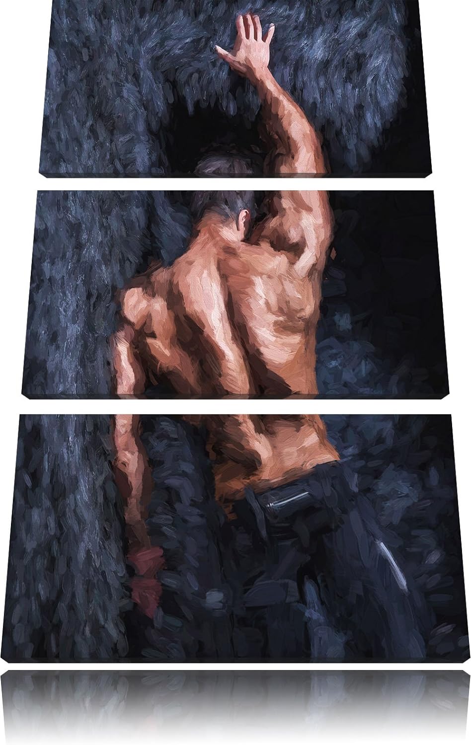 Pixxprint Muskulöser sexy Mann Kunst als Leinwandbild/Grösse: 3 Teilig (120x80 cm) cm/Wandbild/Kunst