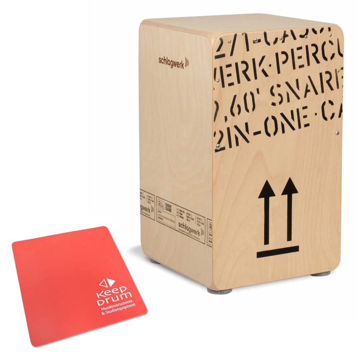 Schlagwerk CP404 Natur Cajon + keepdrum Sitzpad Rot