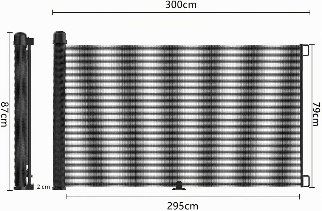 LZQ Türschutzgitter Treppenschutzgitter Roll für Babys und Haustiere, 0-300cm, 87 cm Hoch Baby Abspe