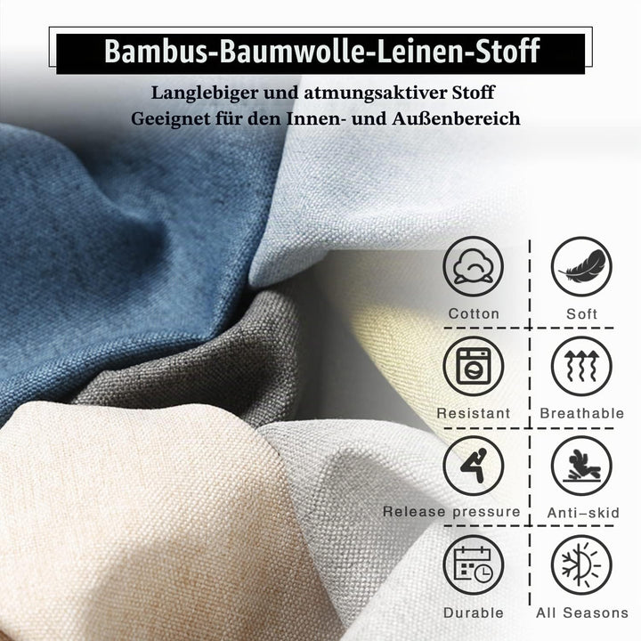 Rund Sitzkissen Stuhlkissen 30 X 30 X 5CM(1 Pieces) Leinen Sitzpolster Abnehmbares Memory Schaum Run