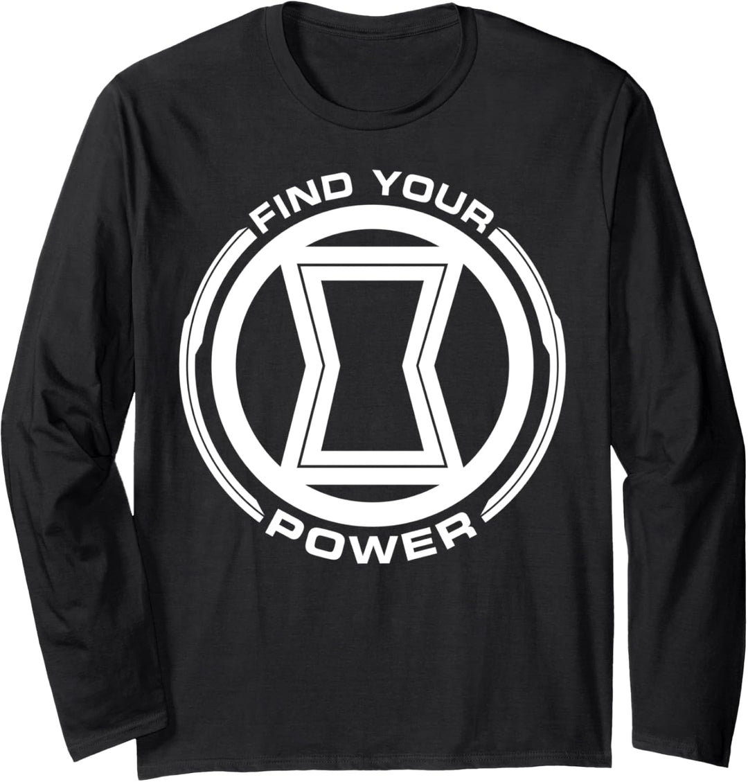 Marvel Black Widow Find Your Power Red Logo Langarmshirt