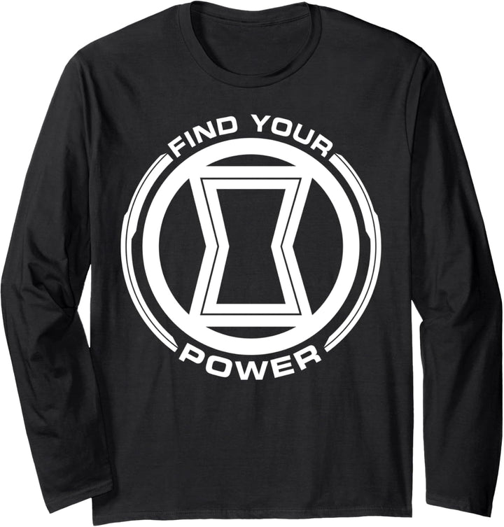 Marvel Black Widow Find Your Power Red Logo Langarmshirt