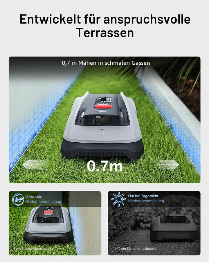 ECOVACS GOAT O600 RTK Mähroboter, RTK & AI-Kamera-Navigation, 45% Steigung, 100m²/h, IPX6, App-Steue