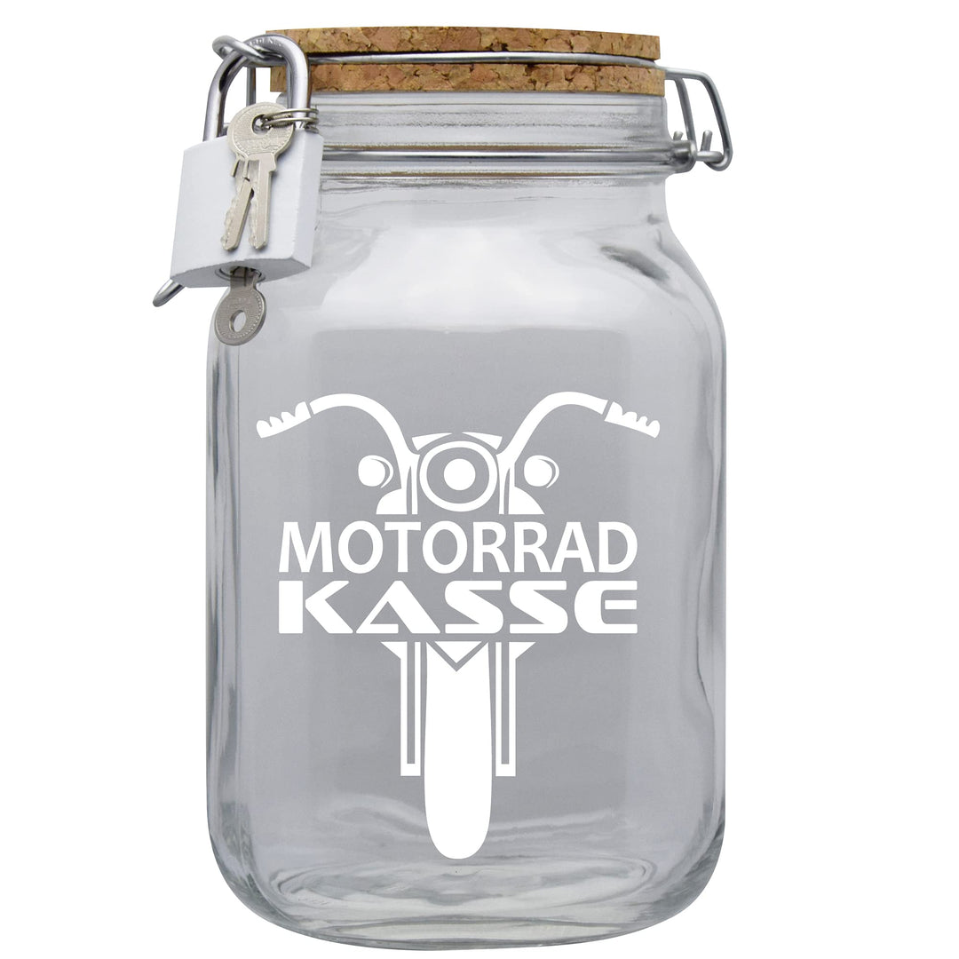 Spardose Motorradkasse Geld Geschenk Idee Transparent XL