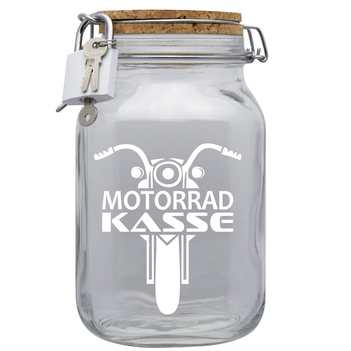Spardose Motorradkasse Geld Geschenk Idee Transparent XL