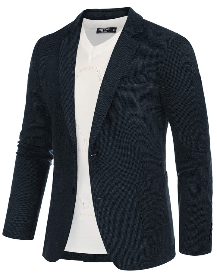 PJ PAUL JONES Sakko Herren Sportlich Klassisch British Blazer 2 Knöpfe Modern Strick Blazer Anzugjac