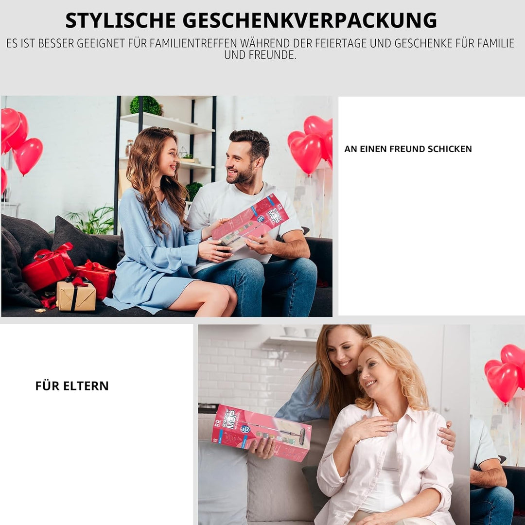 Wischer mit Sprühfunktion,BUUROOHM Bodenwischer mit Sprühfunktion,mit Nachfüllbare Flaschen, Waschba