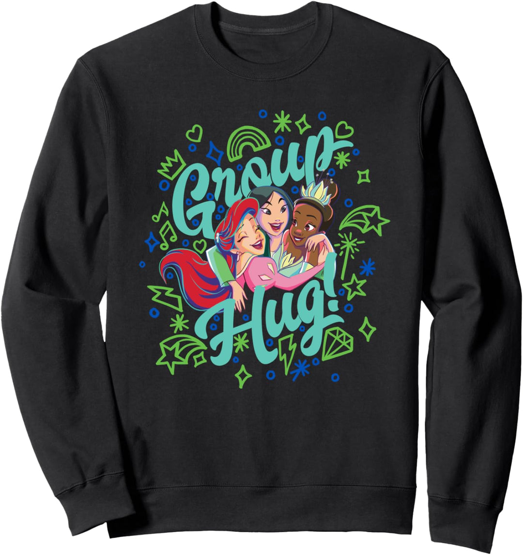 Disney Princess Ariel, Mulan, Tiana Group Hug! Sweatshirt