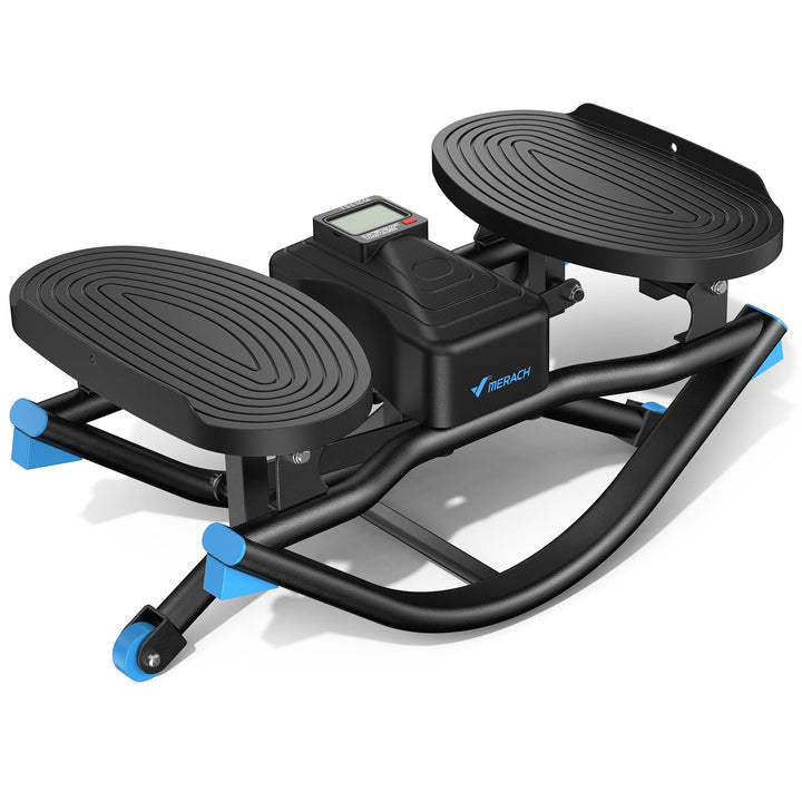 MERACH Low-Impact Rocking U-Shape Stepper mit Seitlicher 3D-Bewegung,Leiser Heimtrainer mit LCD-Disp
