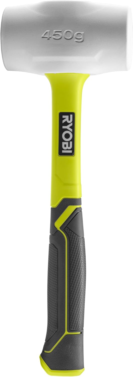 Ryobi RHHM450W Fiberglas-Gummihammer, 450 g, Weiss