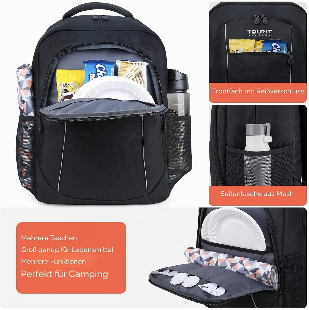 TOURIT kühlrucksack 22L, kühl Rucksack Kühltasche Wasserdichter Isolierter Thermo Rucksack für Männe