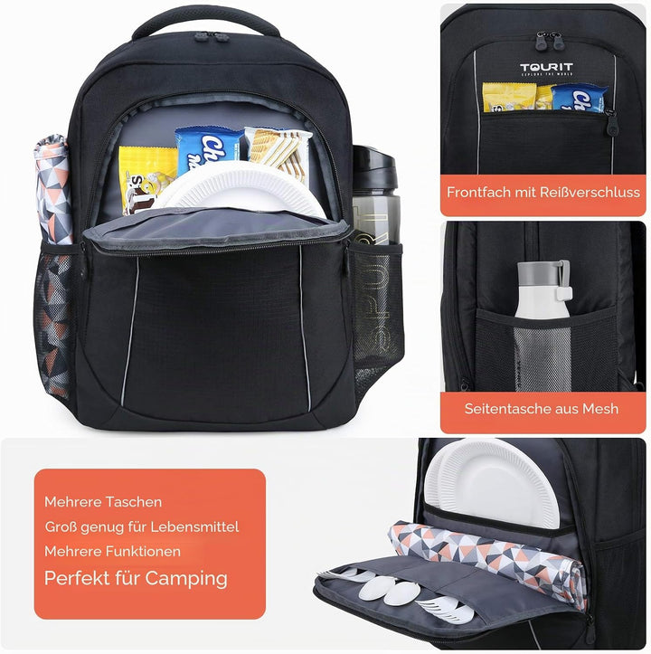 TOURIT kühlrucksack 22L, kühl Rucksack Kühltasche Wasserdichter Isolierter Thermo Rucksack für Männe