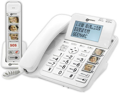 Geemarc AmpliDECT COMBI PHOTO 295 Combo Seniorentelefon schnurgebunden (+Anrufbeantworter+ ) und Zus