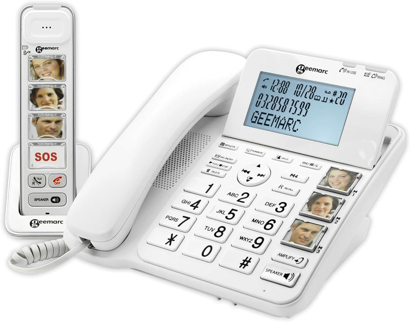 Geemarc AmpliDECT COMBI PHOTO 295 Combo Seniorentelefon schnurgebunden (+Anrufbeantworter+ ) und Zus