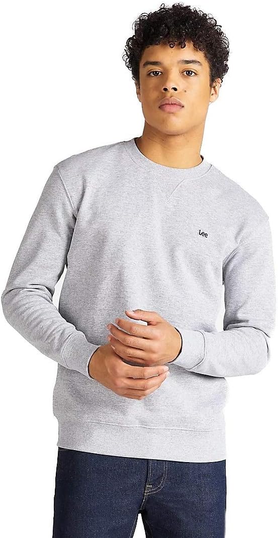 Lee Herren Plain Crew SWS Sweatshirt, Grey Mele