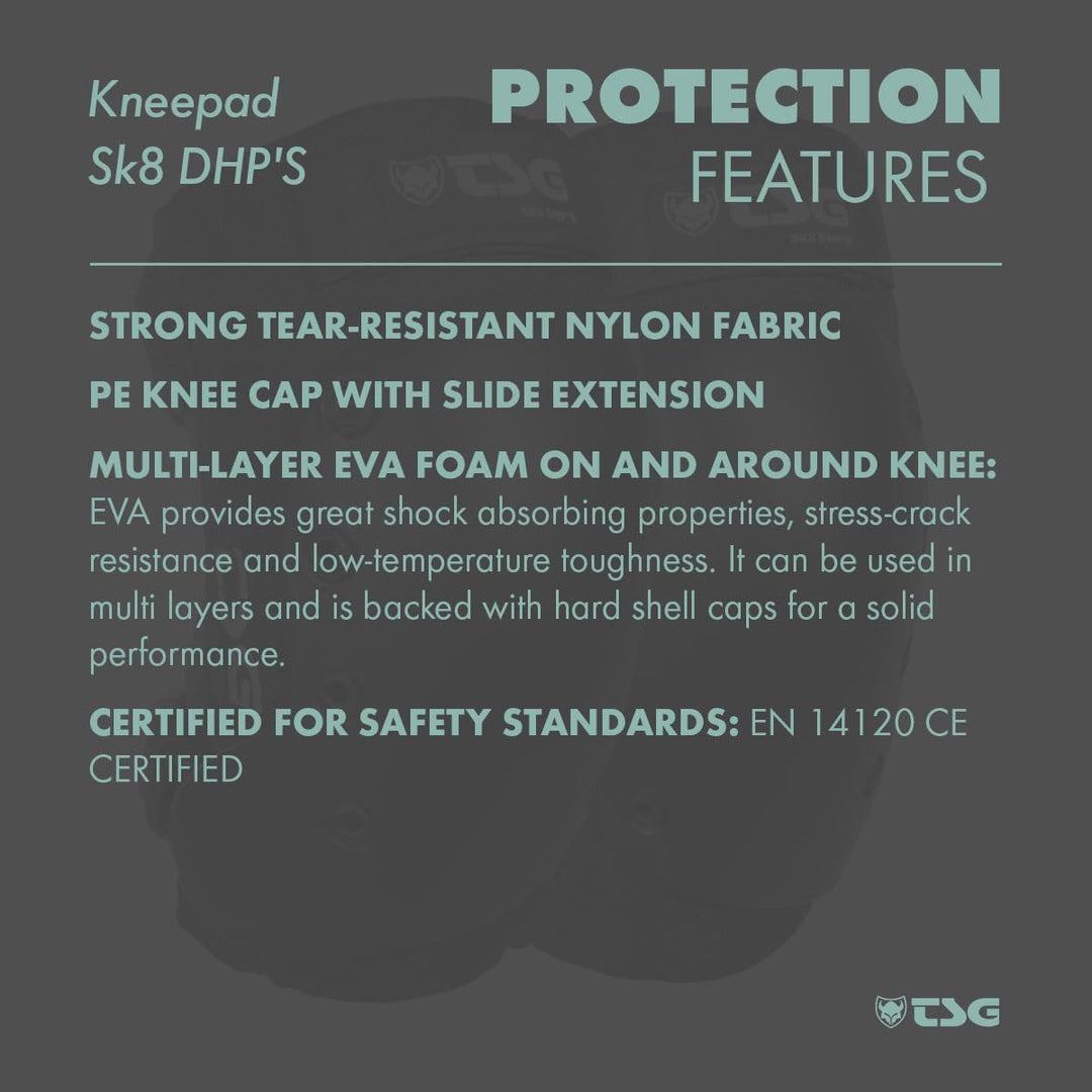 TSG Kneepad Sk8 Dhp's Knieschoner XL Schwarz, XL Schwarz