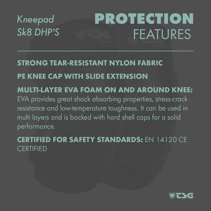 TSG Kneepad Sk8 Dhp's Knieschoner XL Schwarz, XL Schwarz