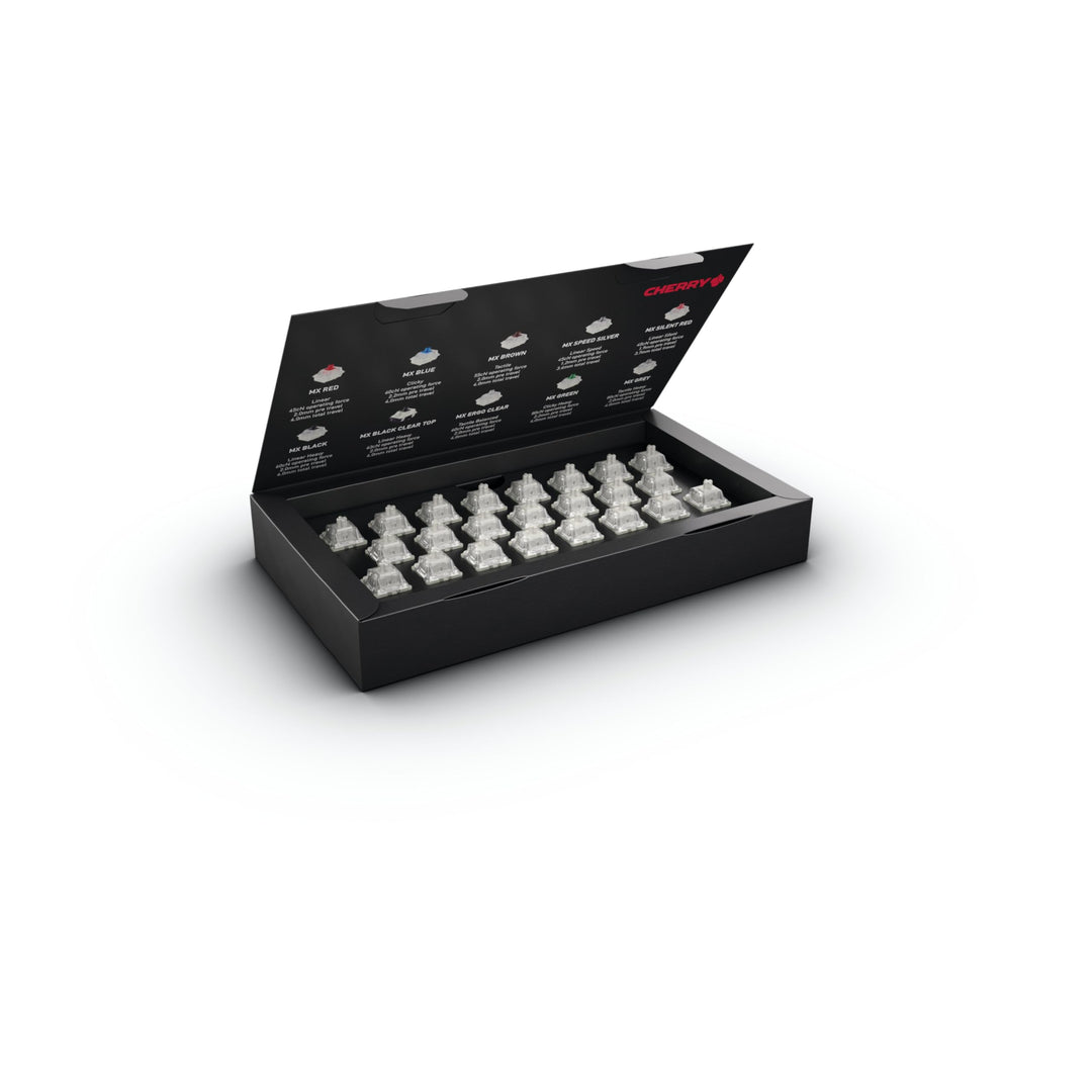 CHERRY MX RGB Ergo Clear Switch Kit, 23 Mechanische Tastatur-Schalter, für Hot Swap oder Gaming-Keyb