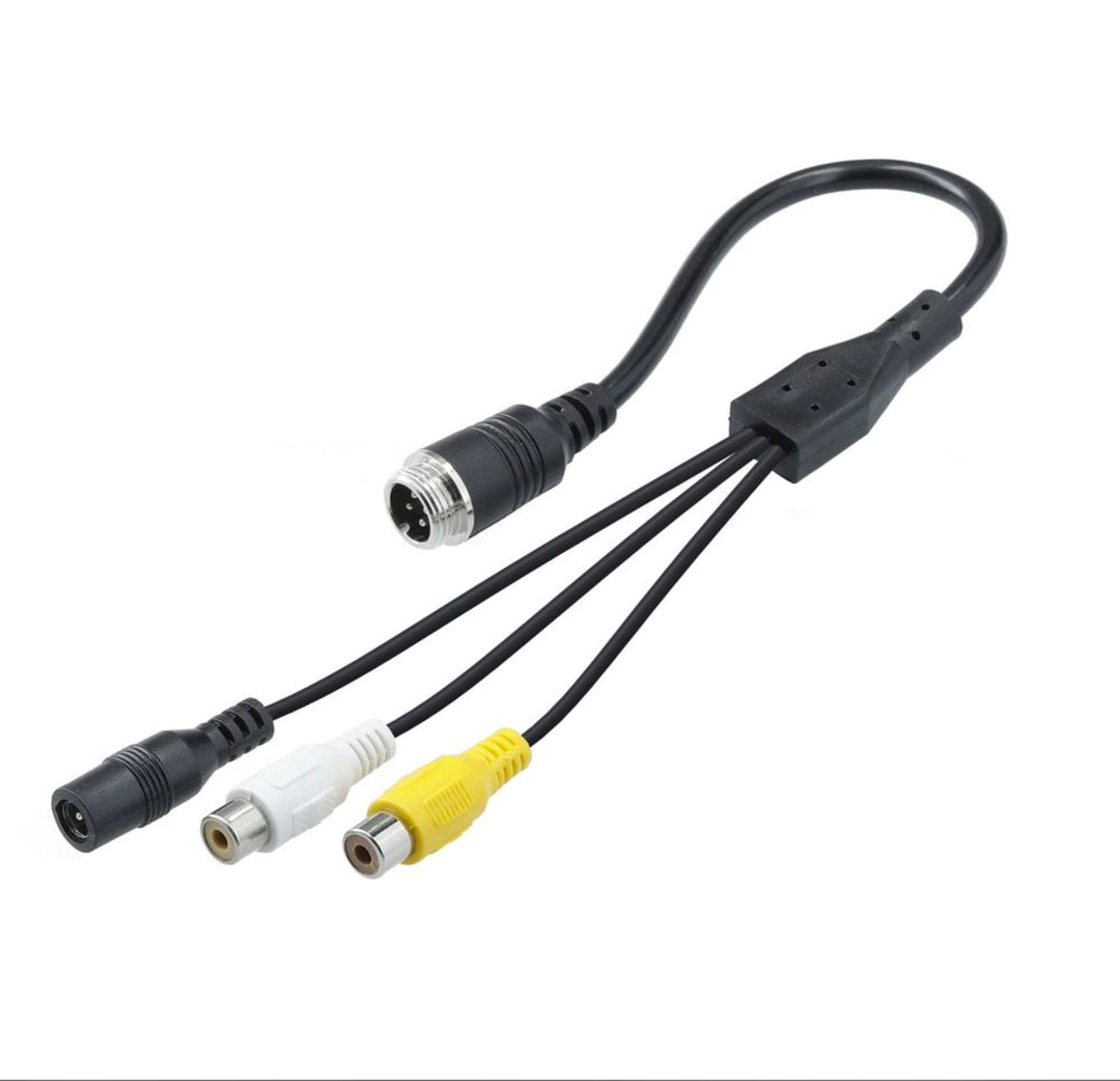 VSG24 93002-4 Pin Rückfahrkamera Adapterkabel Anschlusskabel Cinch Adapter (RCA, Video, Audio) 12V-2
