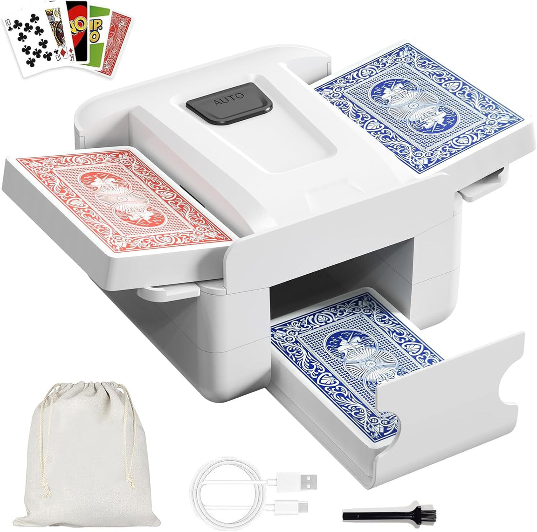 Kartenmischmaschine, Automatischer Kartenmischer für 1–2 Decks, Wiederaufladbarer Kartenmischer mit
