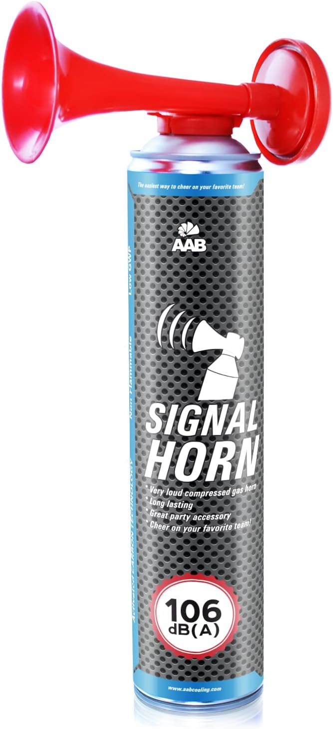 AAB Signal Horn – Laut Drucklufthorn 106 dB(A), Fussball Fanartikel Mit Nicht Brennbarem Gas, Fanfar