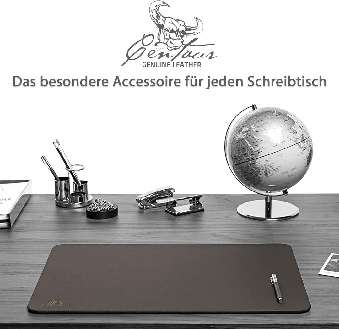 Centaur - Hochwertige Leder Schreibtischunterlage - Chocolate Braun 50x70 cm - ideal für Büro und Zu