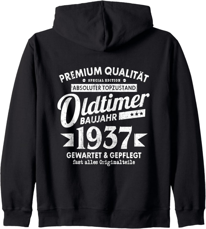 Vintage Oldtimer Baujahr 1937 Gewartet Gepflegt Geburtstag Kapuzenjacke