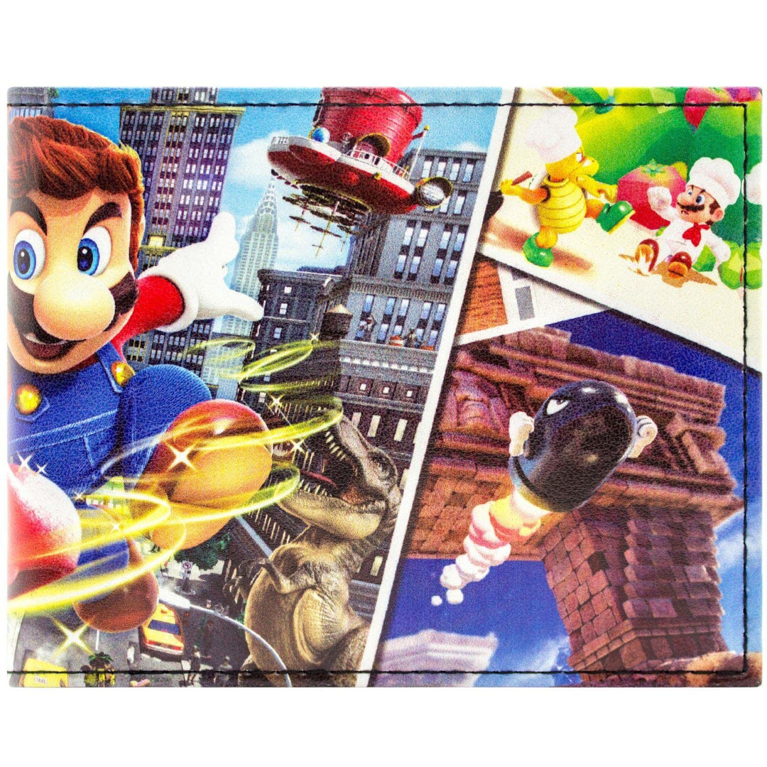 Mario Odyssey Königreiche Abenteuer Marios Mützenwurf Geldbörse/Geldbeutel Bi-Fold Münzfach & Karten
