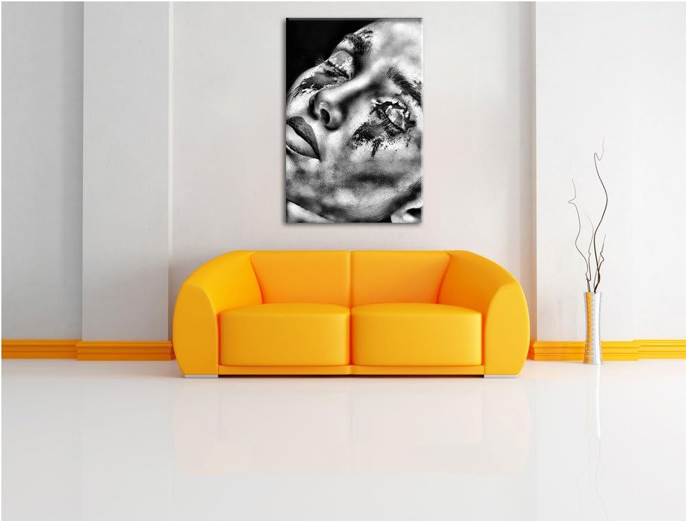 Pixxprint Dark Rotes Auge als Leinwandbild/Grösse: 100x70 / Wandbild/Kunstdruck/fertig bespannt, 100