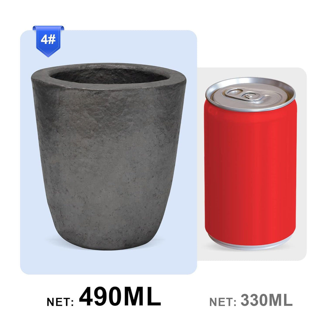 #4(4.5kg) Graphite Crucible for Metal Melting Casting Refining Gold Silver Copper Brass Aluminum 4,5