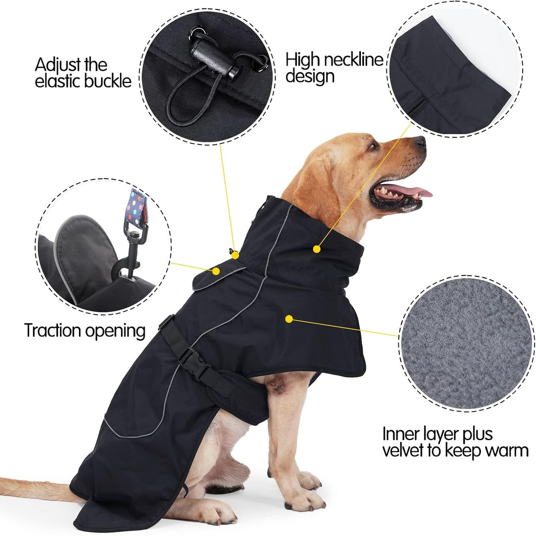 HEYWEAN Hundejacke Wasserdichter Hundemantel Reflektierende Jacke für kaltes Wetter mit weichem Flee