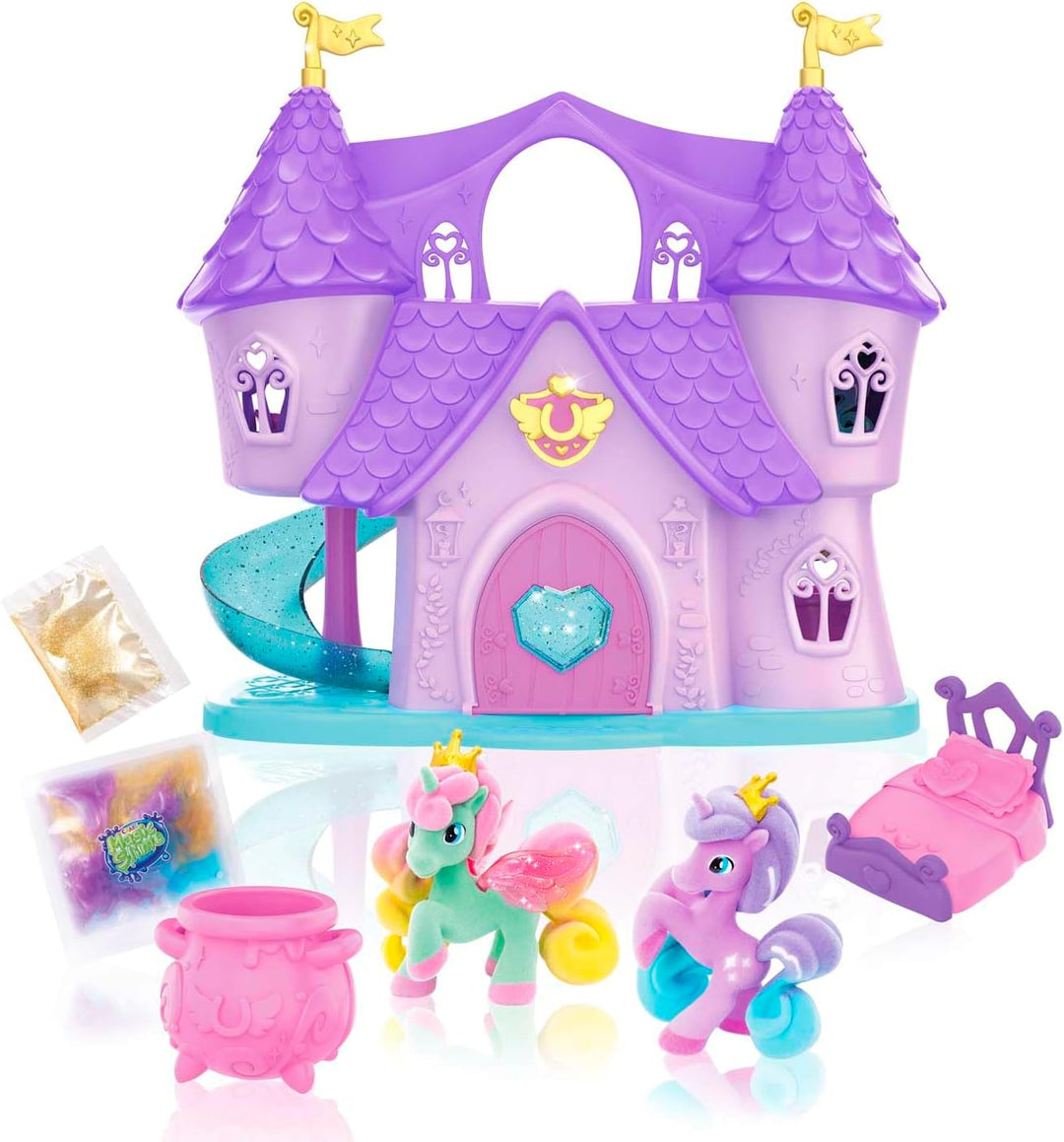 Magic PONYS School of Magic Spielset – grosses Spielschloss für Mädchen mit 2 exklusiven Ponys & Glo