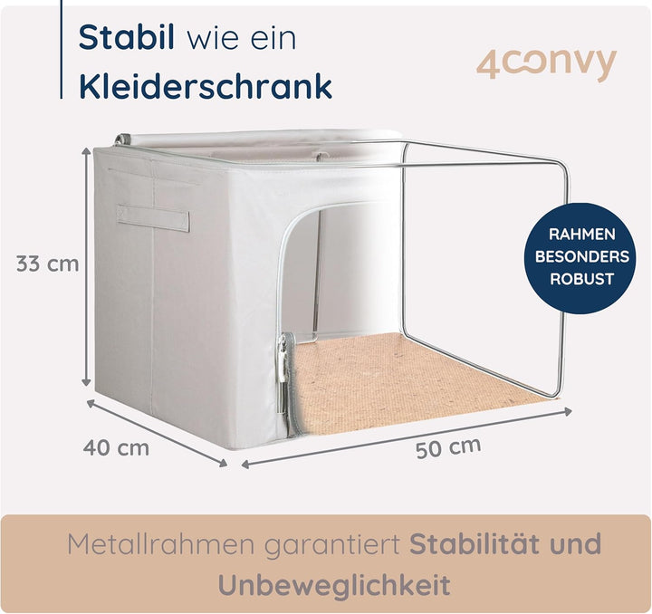 4CONVY Feste faltbare Kleideraufbewahrung Box mit Reissverschlüss - Aufbewahrungstasche für Bettdeck