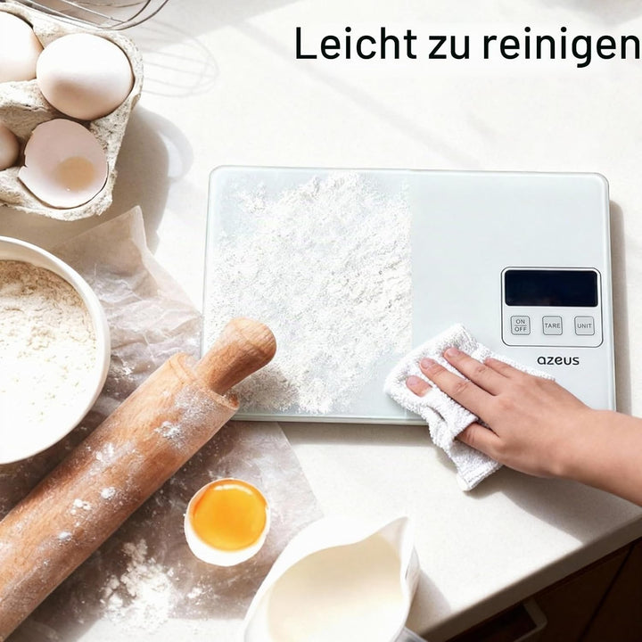 Lebensmittelwaage mit USB wiederaufladbar, digitale Küchenwaage mit 6 Einheiten, hohe Präzision auf